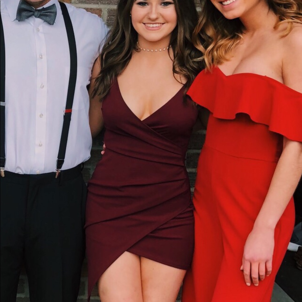 maroon dress